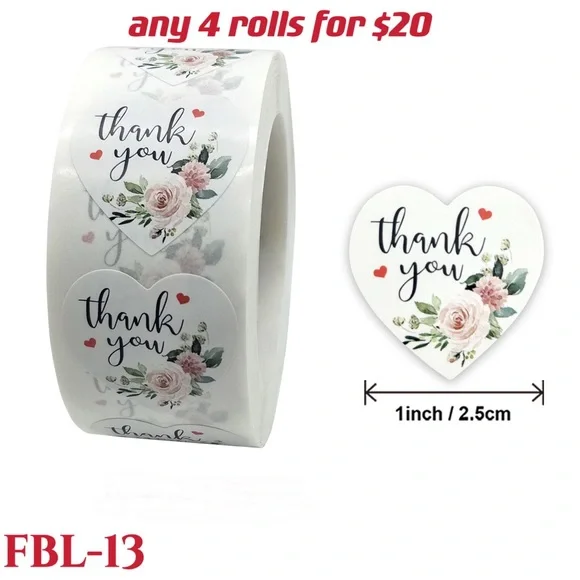 4 rolls of Thank you stickers-#FBL-20 - Picture 8 of 15